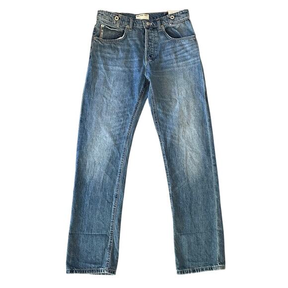 Free People We The Free Slade Slim Selvedge Cuffed Jeans Size 28 Boho Relaxed - Picture 3 of 10